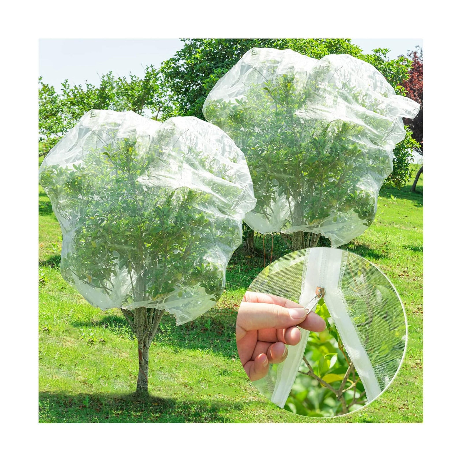 2Pcs Garden Netting Pest Barrier with Drawstring, 6.56x 6.56FT Bird Netting | Bird Netting for Garden Protection