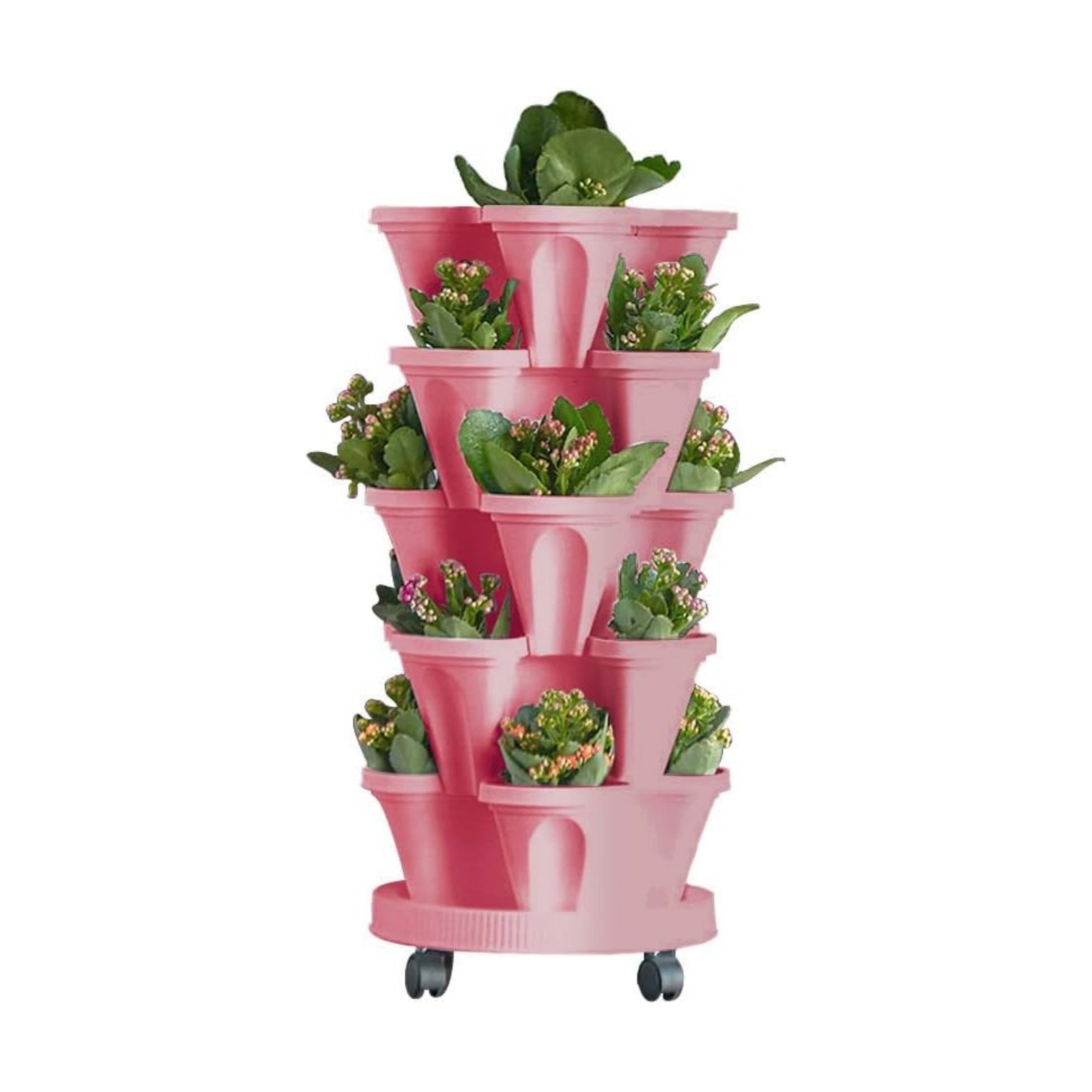 Vertical Planter 5 Tiered,Stackable Planters for Strawberry Herb Flower and Vegetable Stacking Garden Tower Gardening