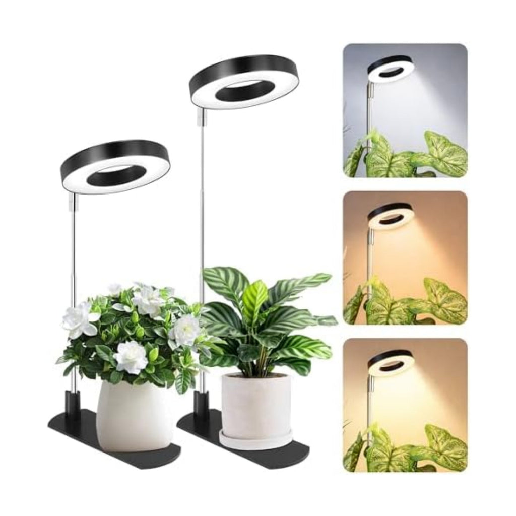 LBW Grow Lights for Indoor Plants, Full Spectrum Halo Grow Light with Base