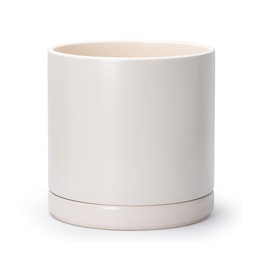 D'vine Dev 12 Inch Ceramic Planter Pot, Oatmeal, 94-O-F-8