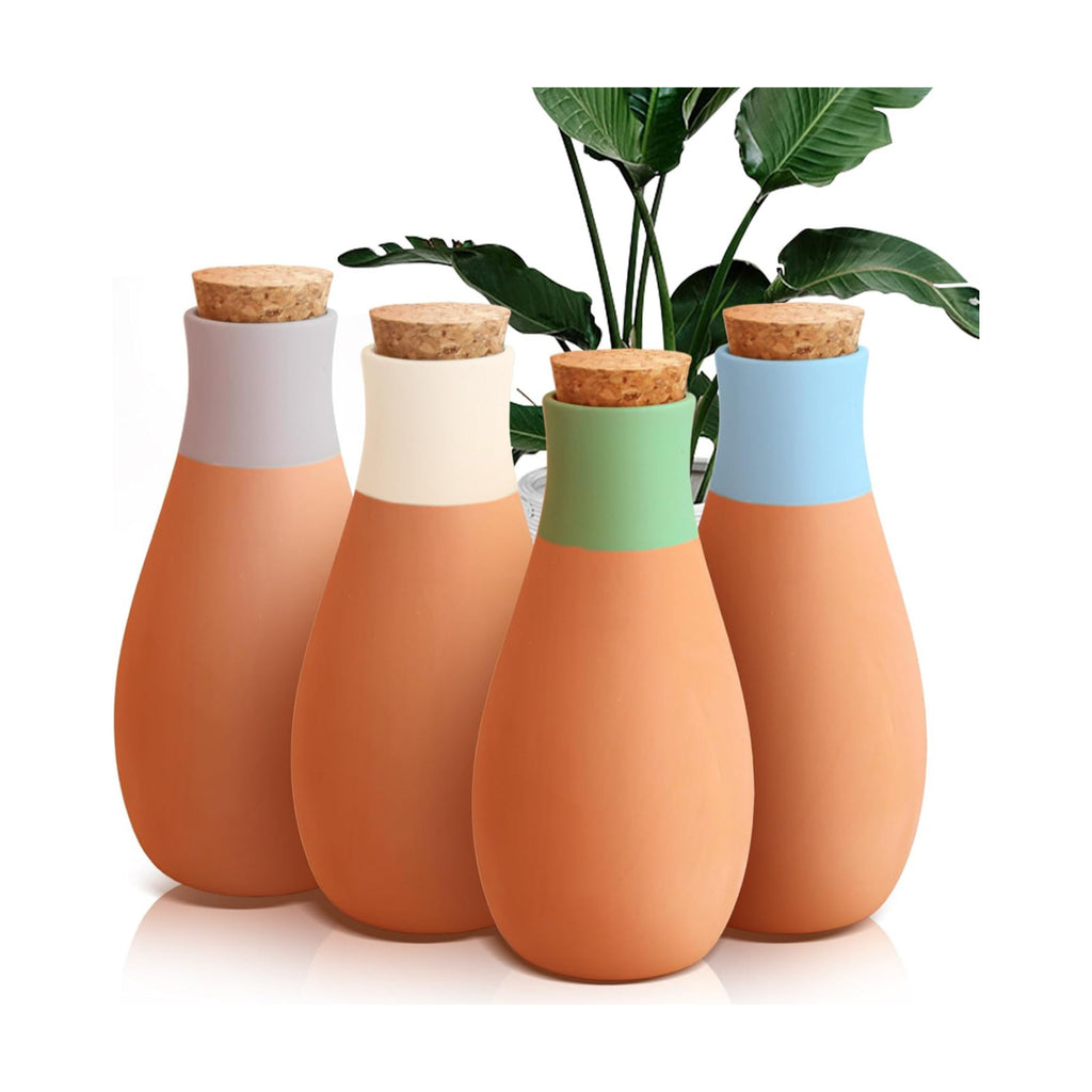 4PCS Terracotta Watering Spikes, Ollas Self Watering Globes | Slow Release Self Watering Planter Insert, Plant Watering