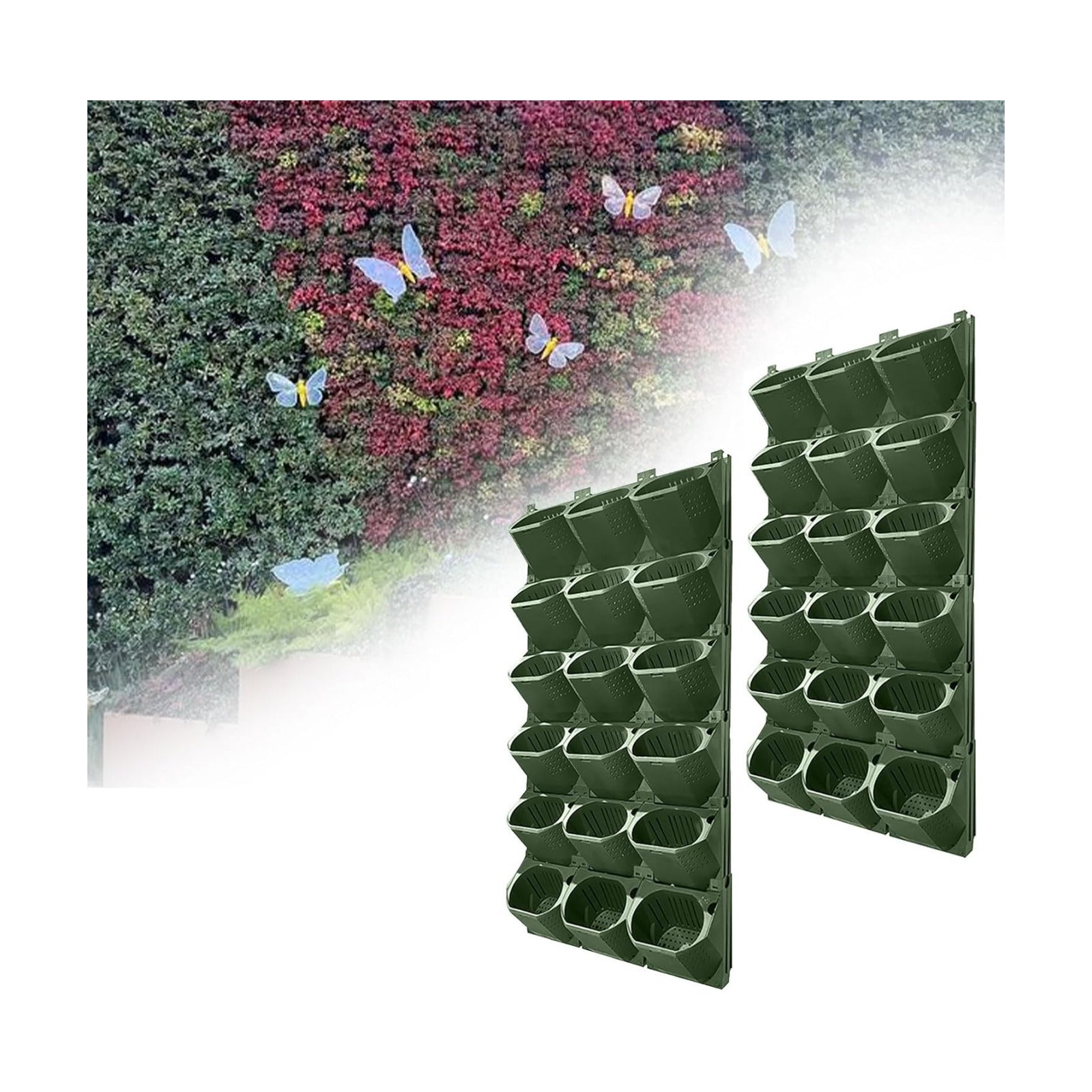 36 Pockets Self Watering Wall Mounted Vertical Planter, Wall Planter Indoor Vertical Living Green Plant Wall Easy