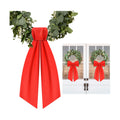2 Pcs Red Wreath Sash for Front Door Linen Wreath Ribbon Bow for Yard Porch Garland Home Decor