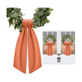 2 Pcs Orange Wreath Sash for Front Door Linen Wreath Ribbon Bow for Fall Yard Porch Garland Home Decor