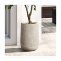 LuxenHome Blended Tan 19" Tall Plant Pot, Large Garden Pot for Plants | With Drainage Hole and Plug, Textured Finish