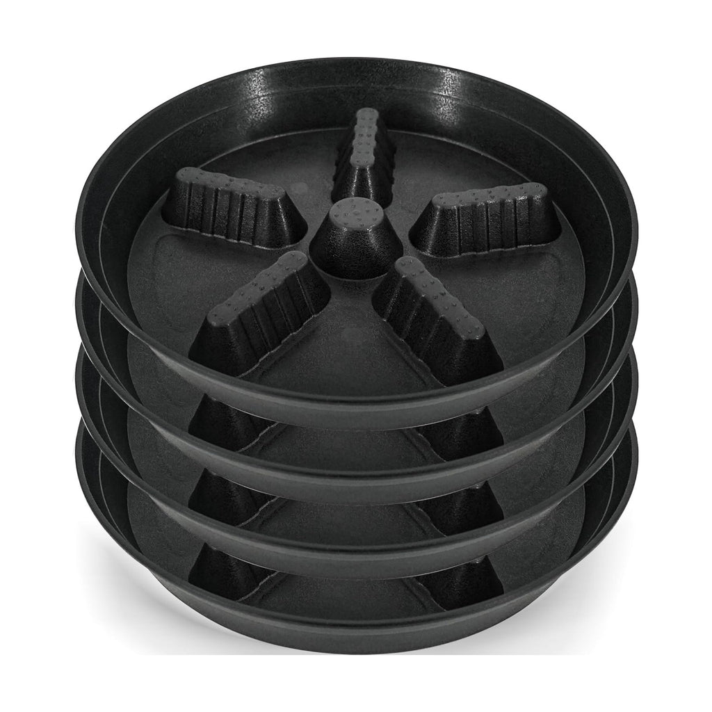 4 Pack Plant Saucer 12 inch, 8 10 14 17 inch, Plant Stand Plastic Plant Saucers for Indoors Outdoor, Heavy Duty Flower