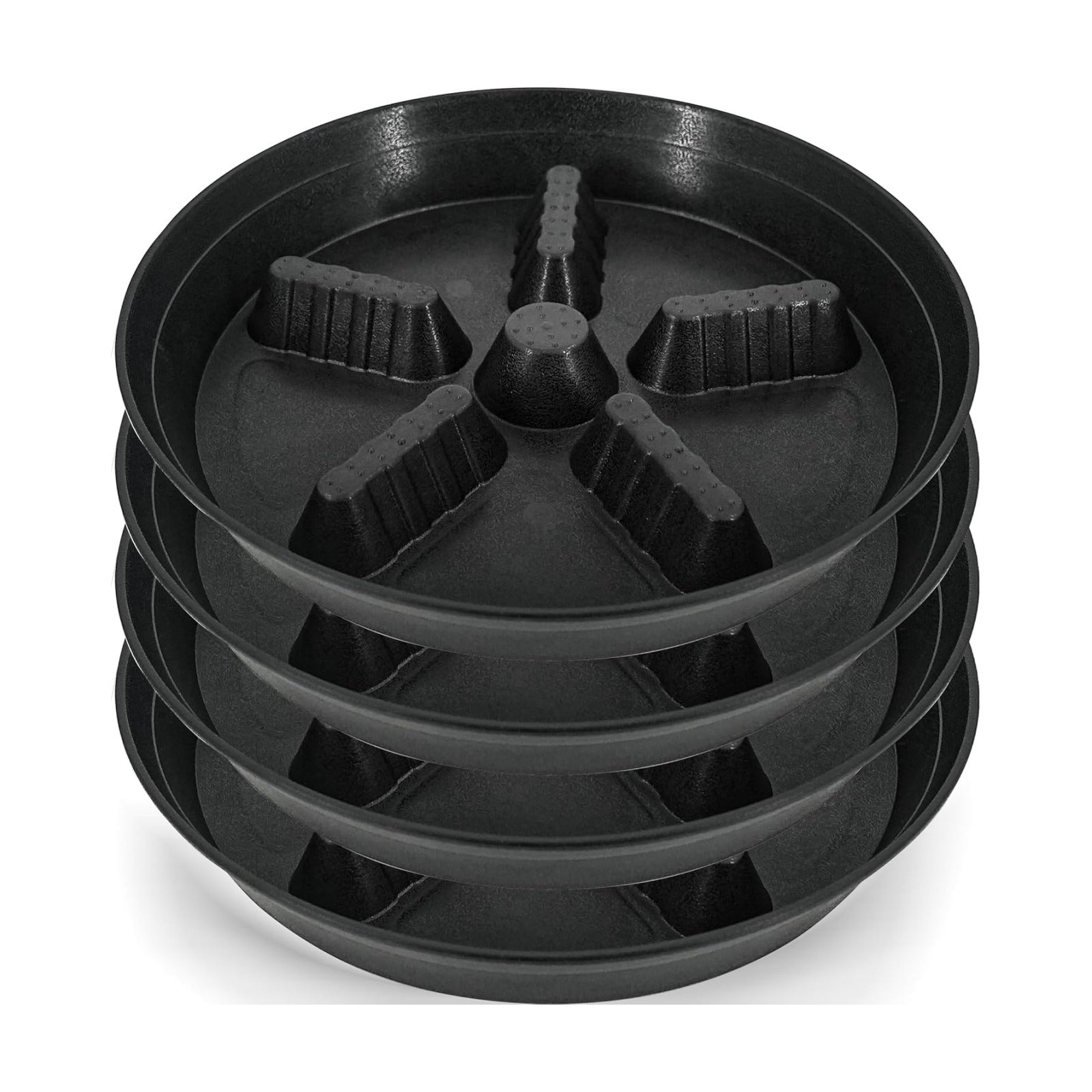 4 Pack Plant Saucer 12 inch, 8 10 14 17 inch, Plant Stand Plastic Plant Saucers for Indoors Outdoor, Heavy Duty Flower