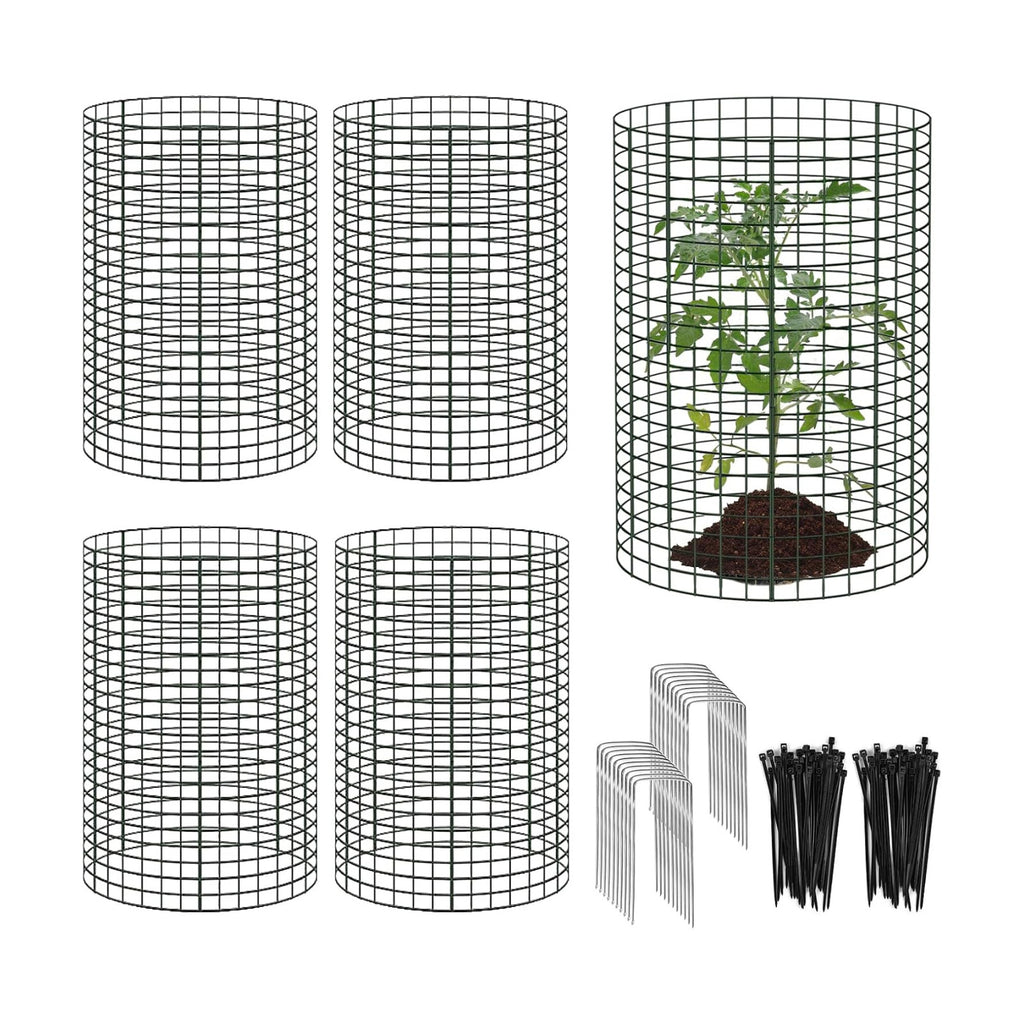 15 Pcs Large Wire Plant Protector from Animals, 5 Pack 24" H X 12" Dia Metal Plant Cage Chicken Wire Cloche with Ground