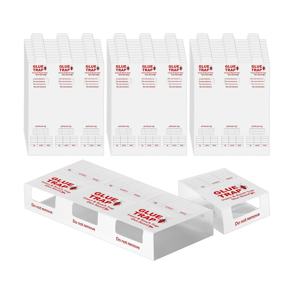 Qualirey 150 Pack/50 Sheets Spider and Insect Glue Insect Traps Glue Boards Bulk Adhesive Cockroach Cricket Sticky