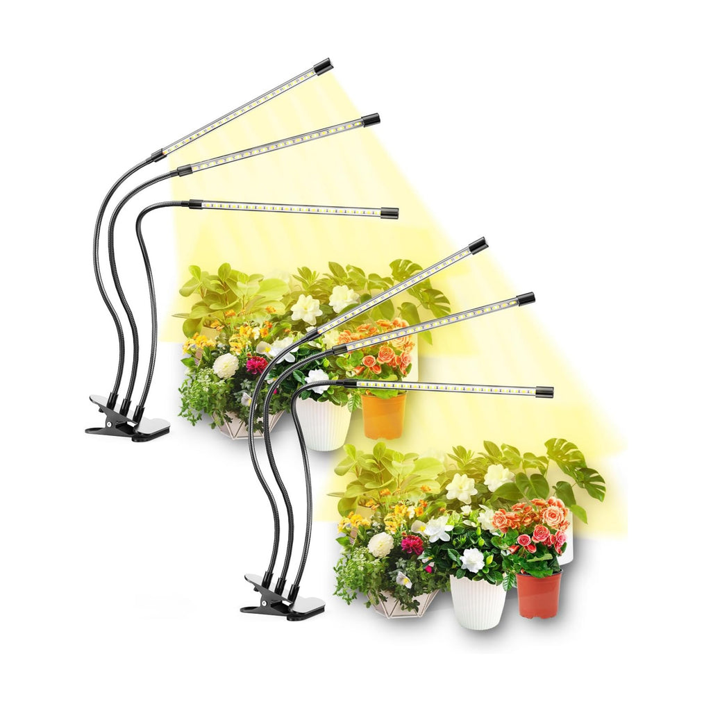 Bseah Grow Light for Indoor Plants, Full Spectrum Plant Grow Lamp with 3/9/12H Timer, ON & Off, Clip-On Desk for Seed