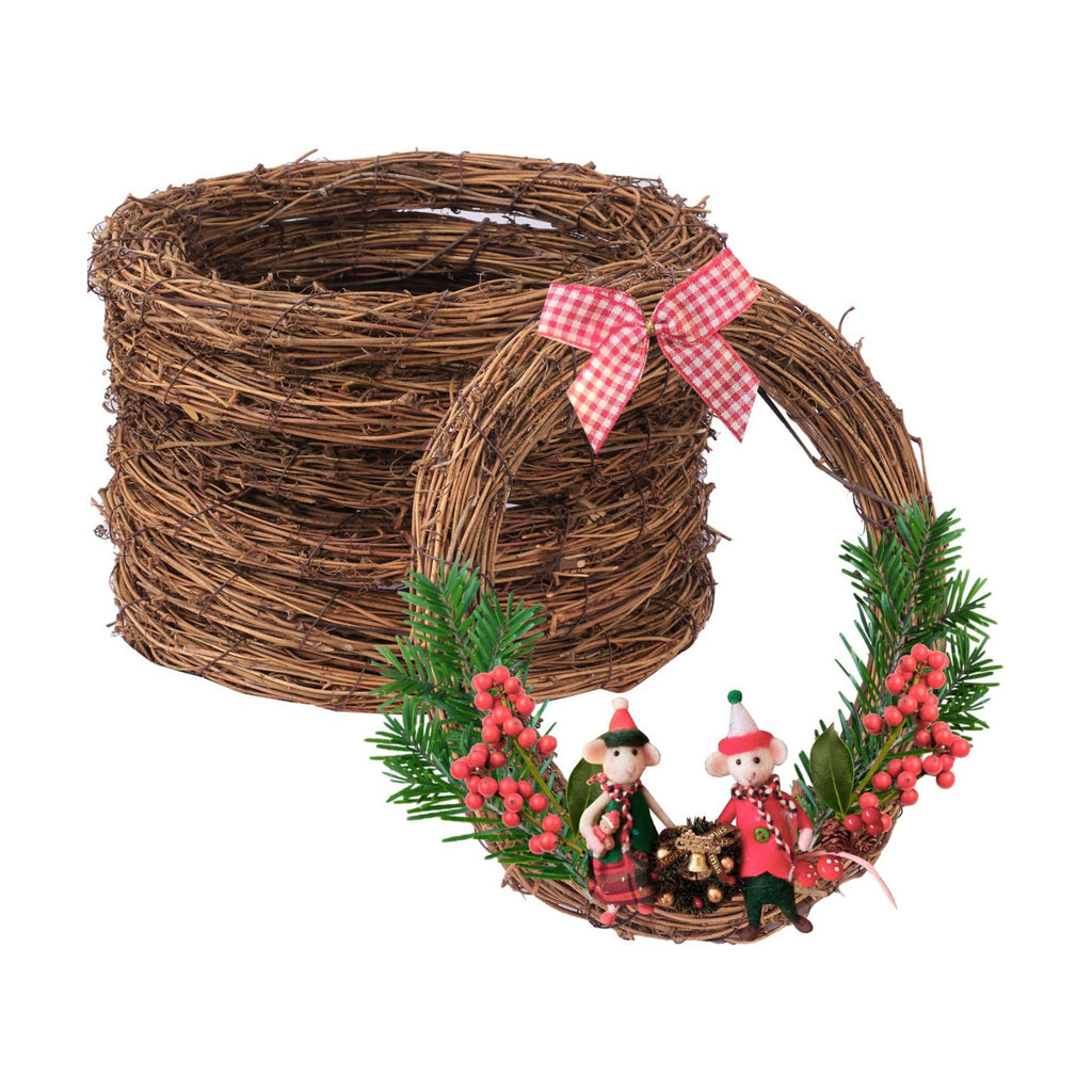 7 PCS 12 Inch Natural Grapevine Wreaths, Round Rattan Wreath Grapevines Wreath Bulk, Grape Vine Wreaths for DIY Crafts, Festival, Christmas, Wedding, Restaurant & Home Decoration