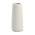 Ceramic Vase for Flower, Pampas Grass Vase, 7.8''H Ribbed Decor Vase, White