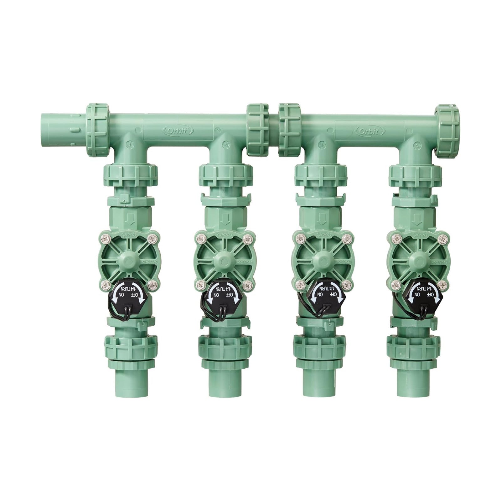 Orbit 57257 4-Valve Preassembled Sprinkler Manifold – Easy Install, Smart Controller Compatible, Works with PVC & Poly