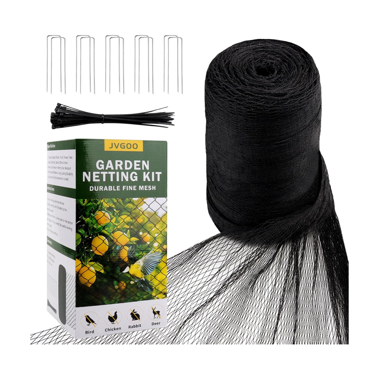 Bird Netting for Garden, 13 x 40 FT Bird Netting for Chicken Coop, Heavy Duty Garden Poultry Net Mesh with Ties and