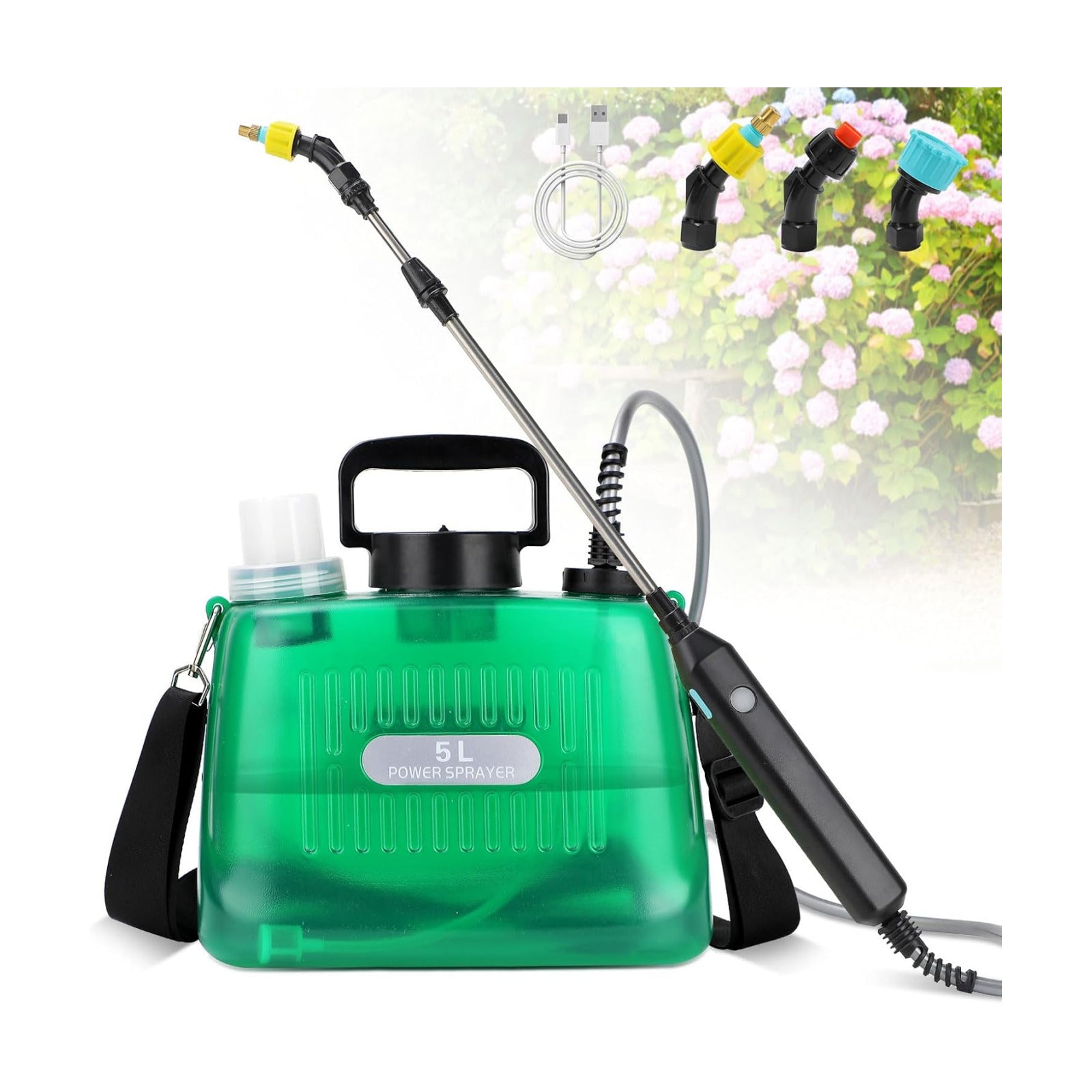Battery Powered Sprayer, 1.35 Gallon Electric Sprayers in Lawn and Garden Sprayer Pump Outdoor Battery Operated for