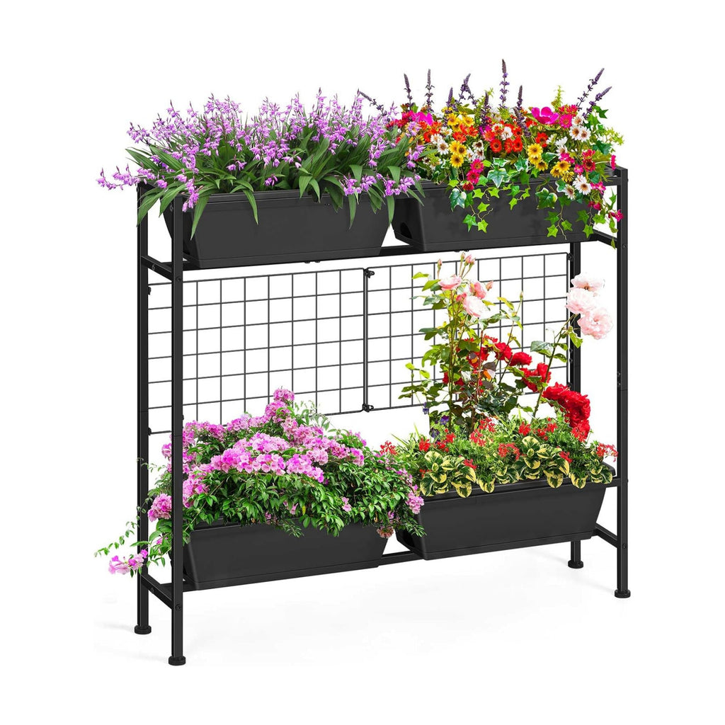 OYEAL Raised Garden Beds Outdoor with Legs 32" Tall Herb Garden Planters Box Raised Flower Beds for Gardening, Vertical