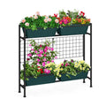 OYEAL Raised Garden Bed with Legs & & Trellis 32" Tall Vertical Herb Garden Planter Indoor Outdoor Elevated Flower Beds