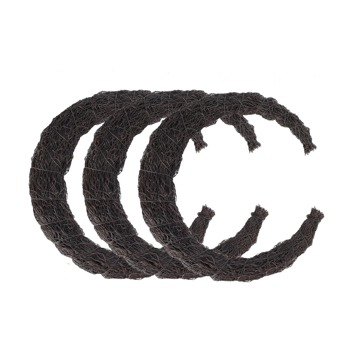 14 Inch Black Moon Wreath Base, Crescent Faux Grapevine, 3 Pack