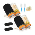 Lulonpon Sprouting Kit, 4 Sprouting Jar Kits, Wide Mouth Quart Mason Jars with Stainless Steel Screen Sprout