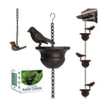 Metal Bird Rain Chain for Gutters, Rust Resistant Outdoor Rain Catcher, Perfect for Heavy Rain, Indoor/Outdoor