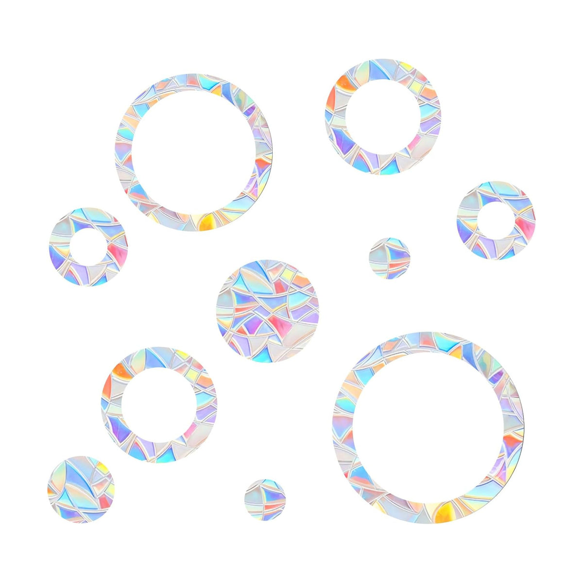 48 Pcs Anti Collision Window Decals for Bird Strikes 3 Sheets of Static Window Clings Circle and Ring Style Stop Birds Flying Into Windows Bird Strike Prevention Glass Door Windows Stickers