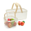 2 Pack Harvest Basket with Handle, Garden Baskets for Gathering Vegetables, Multi-functional Metal Mesh Fruit Basket