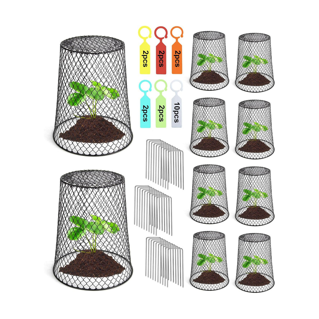 10 Pcs 6.8"×7.4" (Multiple Sizes/Quantities Available) Seedling Plant Protectors from Animals, Chicken Wire Plant Cage