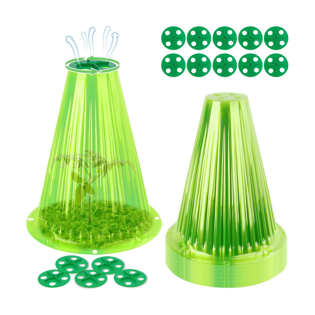 UQM 20 Pack Garden Cloches for Plants with Rotary Vent Cover Reusable