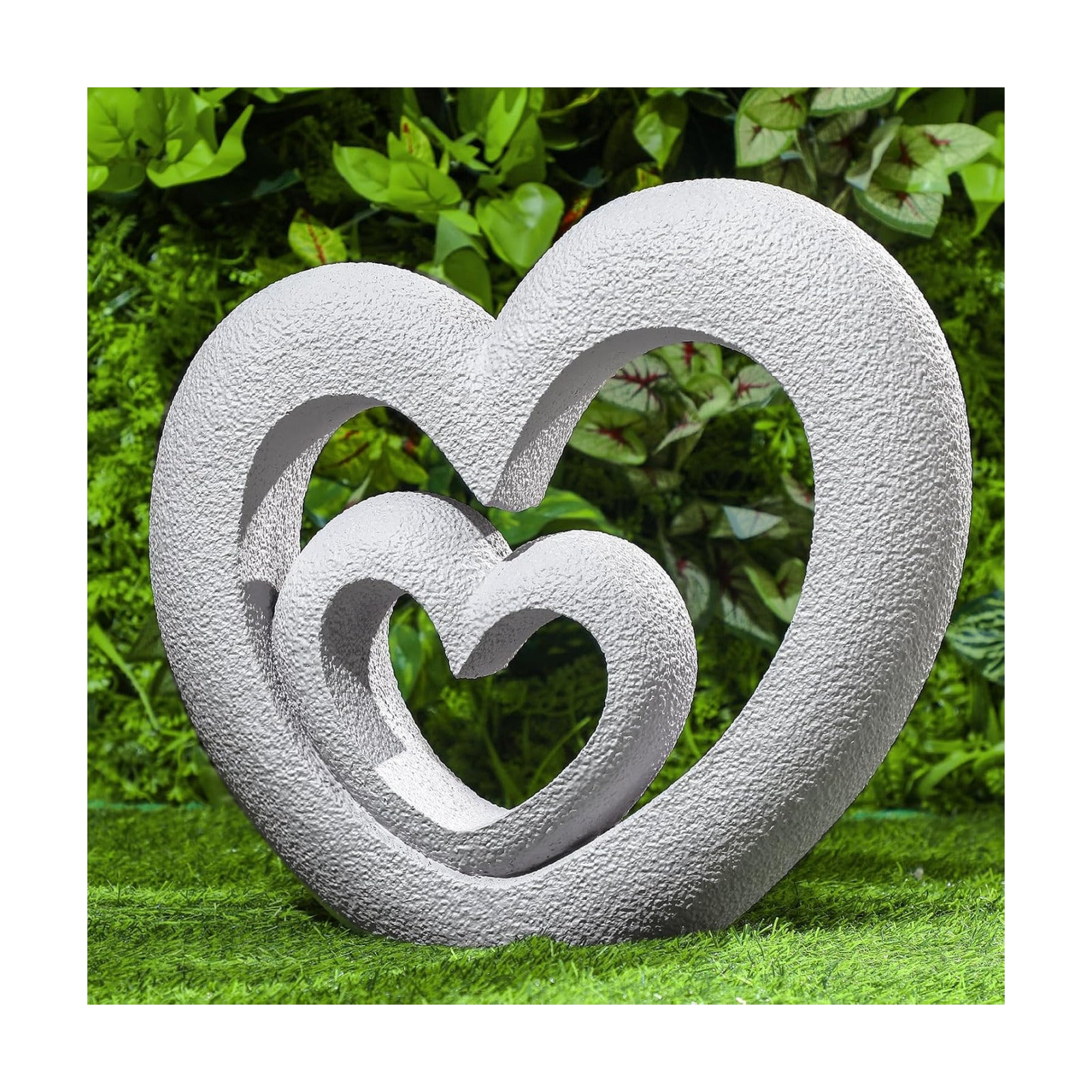 Suzile Nesting Heart Garden Sculpture Resin Outdoor Garden Statues 13.39 x 12.2 x 3.15 Inches Memorial Statues for