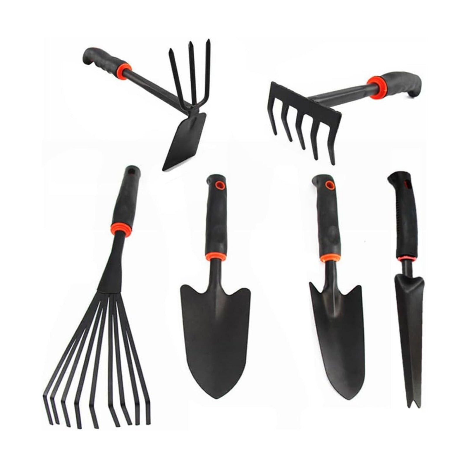 Large Garden Tool Set with Non-Slip Rubber Handle - 6 Piece Heavy Duty, Gardening Hand Tools, Sturdy Durable, Classic