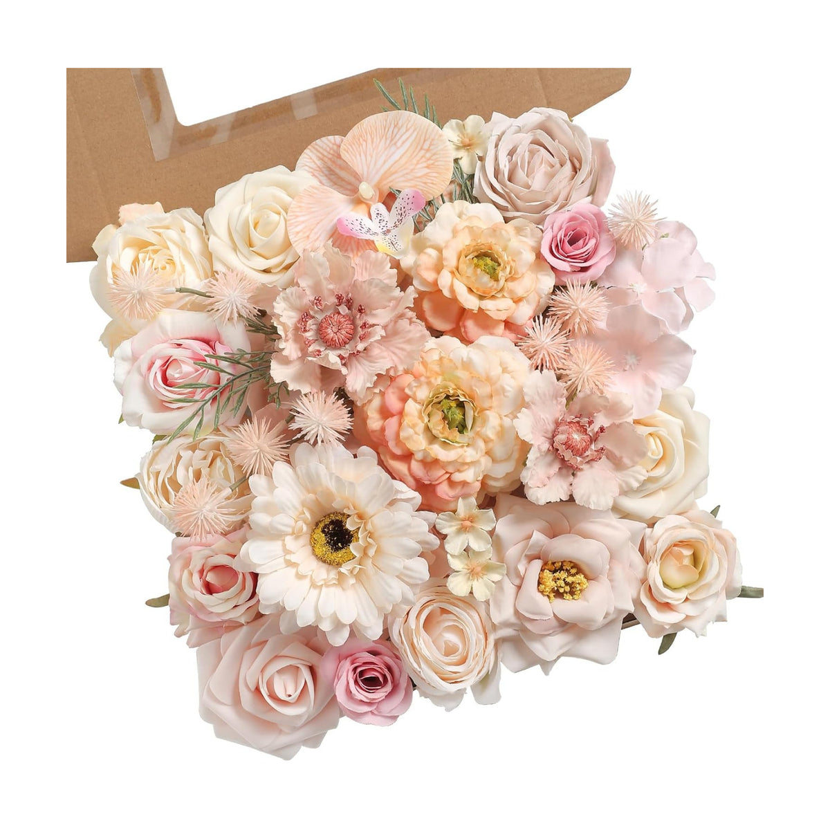 Artificial Flowers Combo for DIY Centerpieces Arrangements Wedding Bouquets Centerpieces Arrangements Party Baby Shower Home Decorations (Nude Champagne)