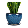 Deep Dream 8 Inch Plant Pots- Ceramic Pots for Plants with Drainage Hole and Saucer, Large Planter Pot for Indoor
