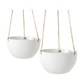 UBEE Ceramic Hanging Planters Indoor Outdoor, 7.5 Inch + 6.5 Inch Hanging Flower Pot for Plants Hanging Basket for