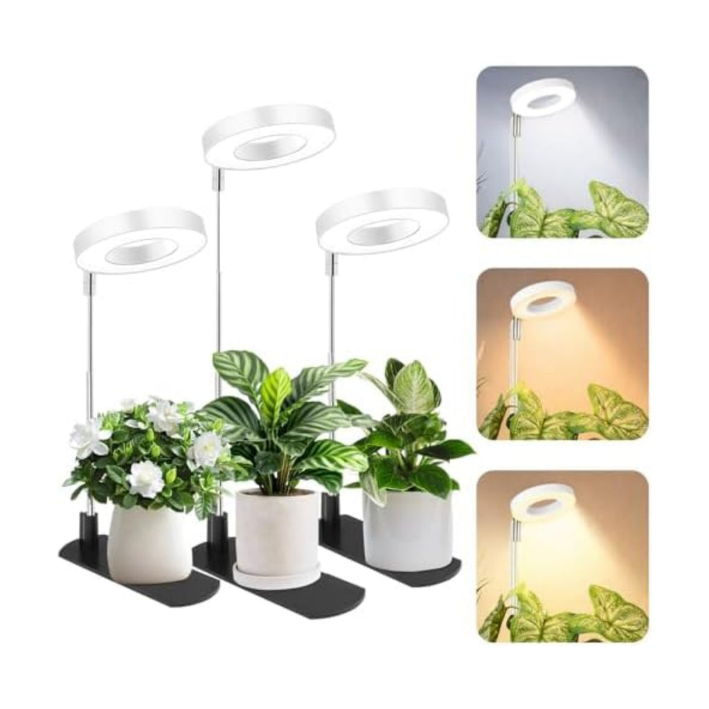 LBW Grow Lights for Indoor Plants, Full Spectrum Halo Grow Light with Base