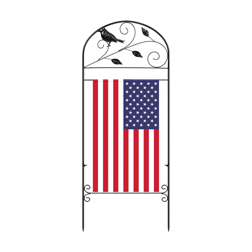 CroBlissful Garden Flag Holder Stand Garden Yard Flag Pole Stake Fits Max 14 x 25 Inch for Outside House Yard Lawn