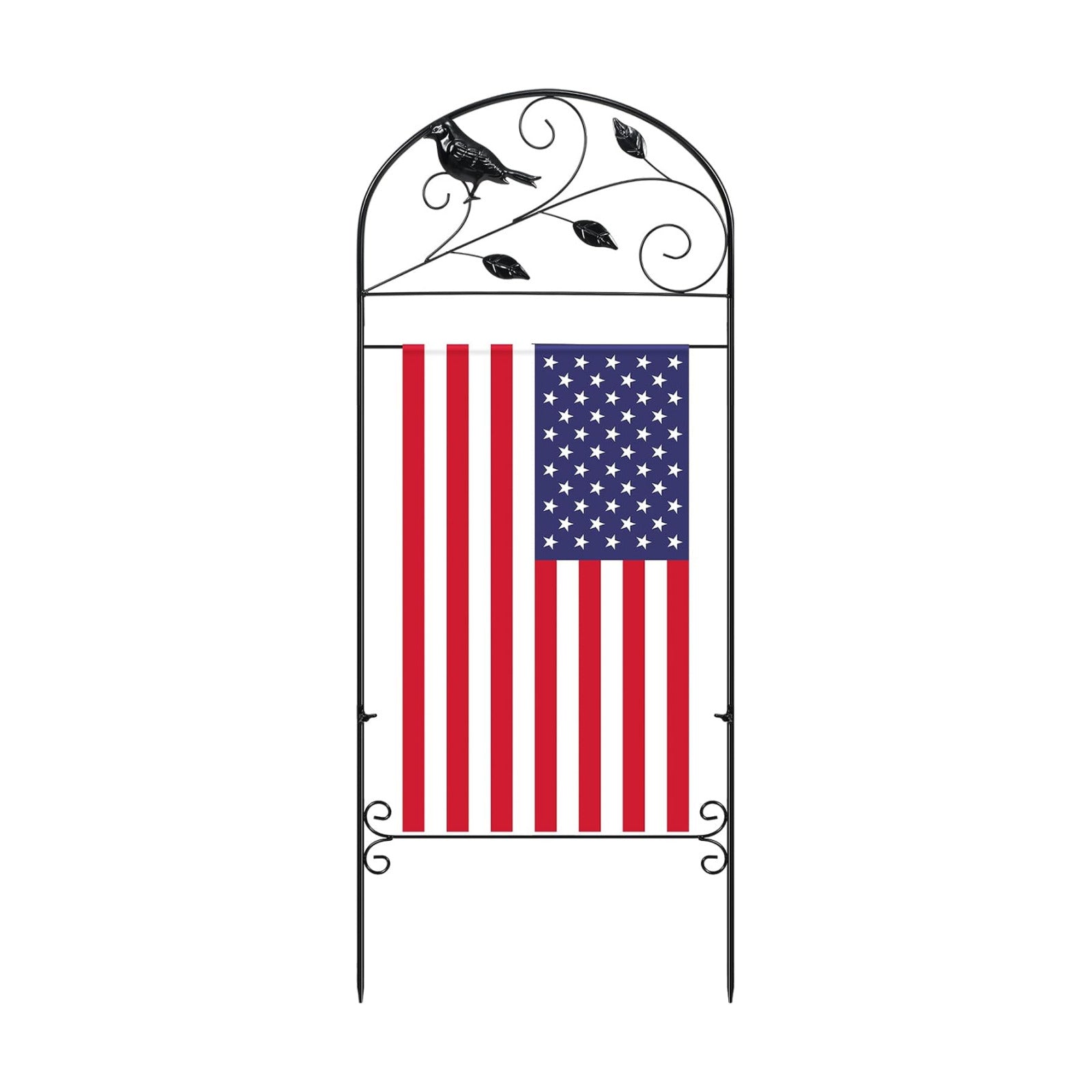 CroBlissful Garden Flag Holder Stand Garden Yard Flag Pole Stake Fits Max 14 x 25 Inch for Outside House Yard Lawn