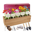 5 Indoor Flowers Growing Kit for Beginners, Complete Planting Starter Set with Zinnia, Cosmos, Sunflower, Marigold