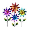 4 Packs Wind Spinner Outdoor, Pinwheels for Yard and Garden, Metal Flower Decorative Garden Stakes for Lawn Patio Porch