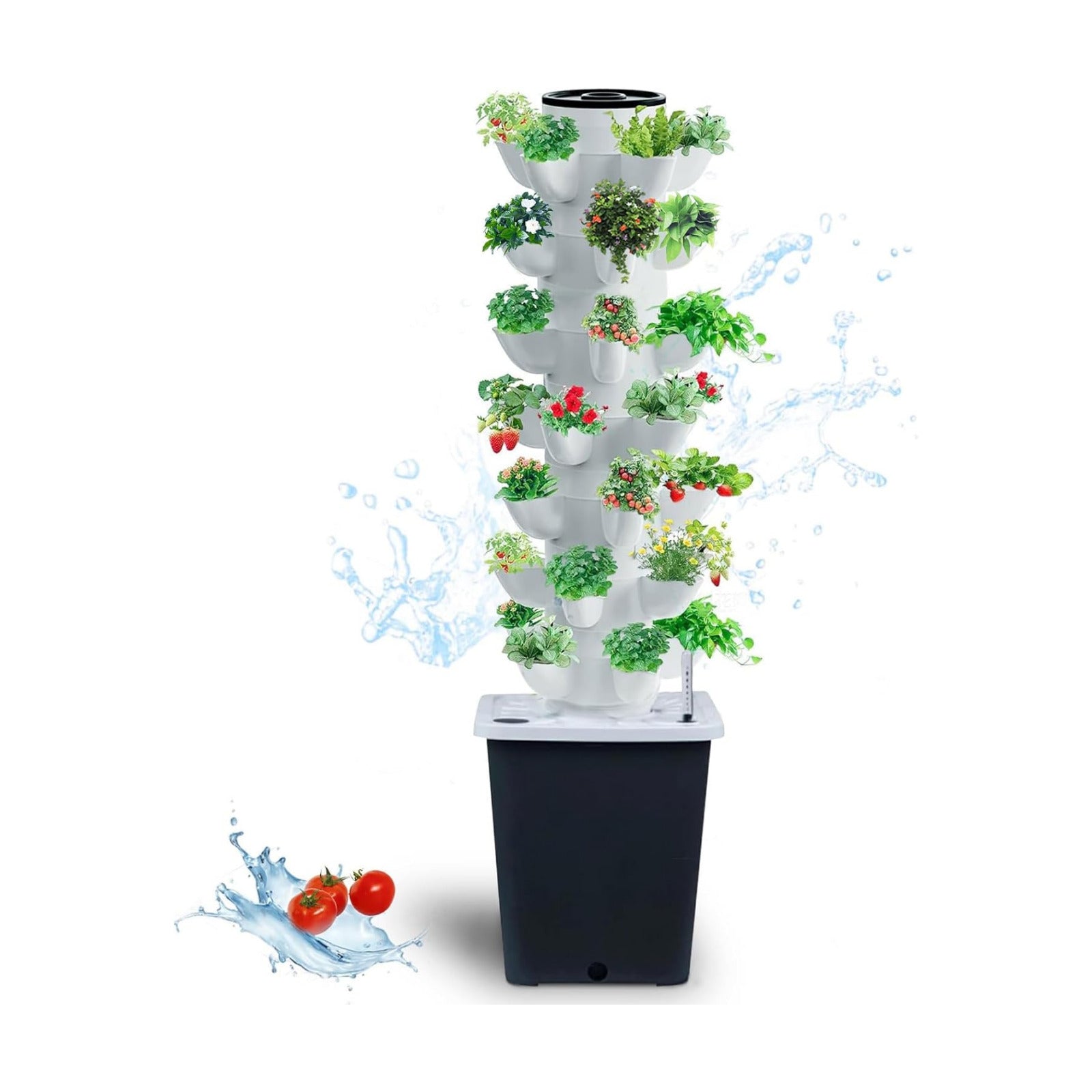 Hydroponics Tower Indoor Growing System Vertical Garden Planter Indoor Smart Garden Kit with Pump and Movable Water