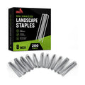 UNCO- Galvanized Landscape Staples, 8 Inch, 200 Pack, Garden Staples, U-Shaped Landscape Pins for Weed Barrier Cover