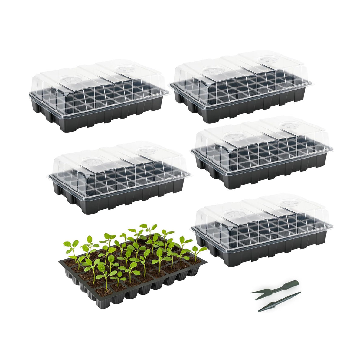 Mr. Pen- Seed Starter Tray Kits, 5 Set, Total 200 Cells