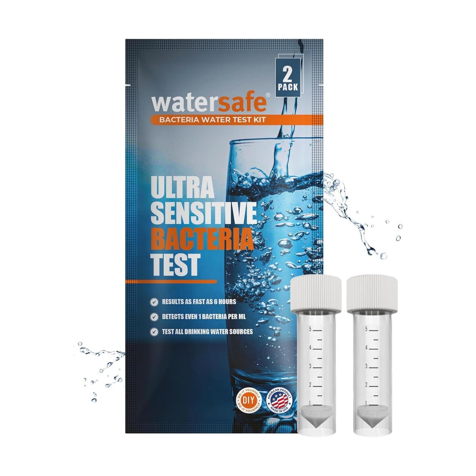 Watersafe® Bacteria Water Test Kit – USA-Made – Results as Fast as 6 Hours – Detects Coliform (Inc. E. coli) &