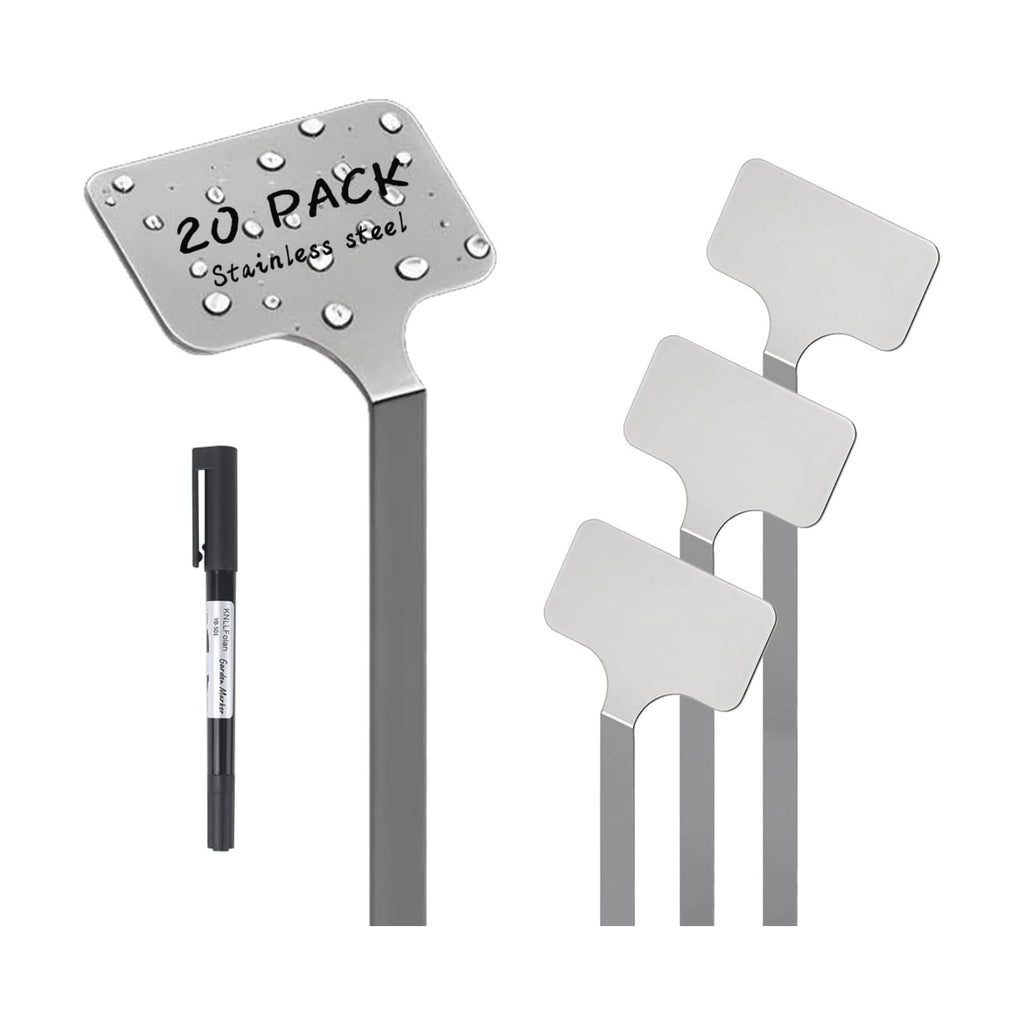 Stainless Steel Plant Labels, Metal Waterproof Plant Markers,Height 12.75 in, Label Area 2.5 in*1.25 in resuable