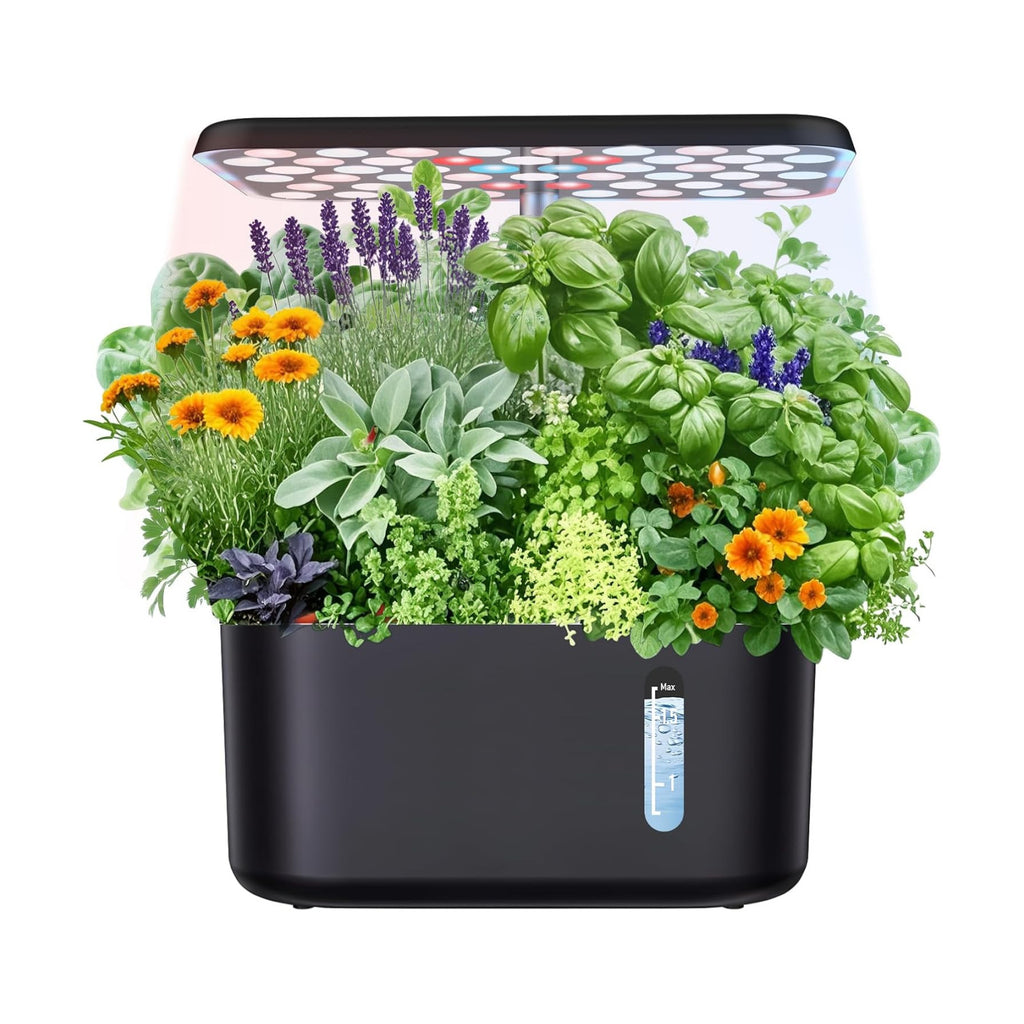 Indoor Hydroponic Growing System with LED Grow Light, Quiet Smart Water Pump, 5 Pods, Automatic Timer, Perfect for