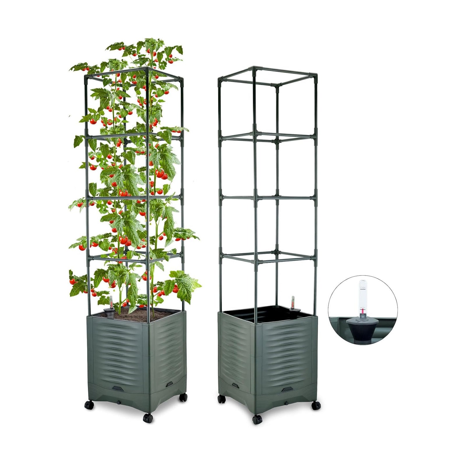 Tomato Planter Pot Tomato Box Raised Garden Bed 56.5" Tall Self-Watering and Water Indicator Planter for Tomato Outdoor
