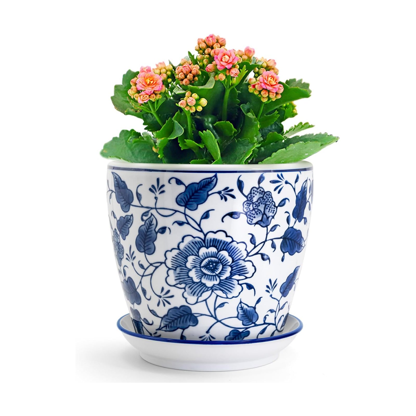 HakkaGirl 8 inch Ceramic Planters for Indoor Plants, Chinoiserie Decor Ceramic Pots for Plants Flower Plant Pots Indoor