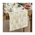 Artoid Mode Beige Soft Faux Fur Pumpkins Fall Table Runner 13x36 Inch