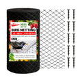 ATICCA Heavy Duty Bird Netting for Garden Protection & Fruit Trees, 13x40 Ft with 10 Stakes – Black Anti-Bird Net for