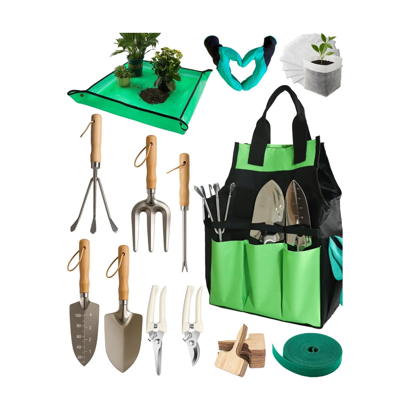 Garden Tool Set, Stainless Steel Gardening Hand Tools, Gardening Supplies Kit, Garden Tools with Fashion and Durable