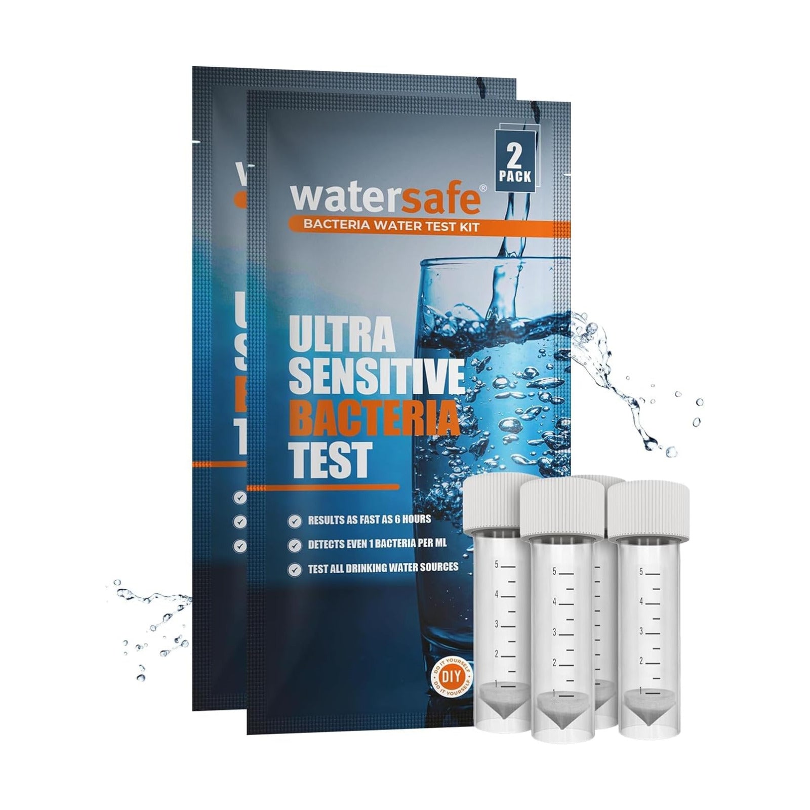 Watersafe® Bacteria Water Test Kit – USA-Made – Results as Fast as 6 Hours – Detects Coliform (Inc. E. coli) &